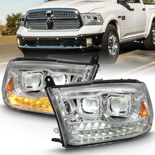 Load image into Gallery viewer, ANZO 2009-2018 Dodge Ram 1500 Led Projector Plank Style Switchback H.L Halo Chrome Amber (OE Style) ANZO ANZ111465