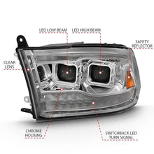 Load image into Gallery viewer, ANZO 2009-2018 Dodge Ram 1500 Led Projector Plank Style Switchback H.L Halo Chrome Amber (OE Style) ANZO ANZ111465