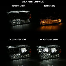 Load image into Gallery viewer, ANZO 2009-2018 Dodge Ram 1500 Led Projector Plank Style Switchback H.L Halo Chrome Amber (OE Style) ANZO ANZ111465