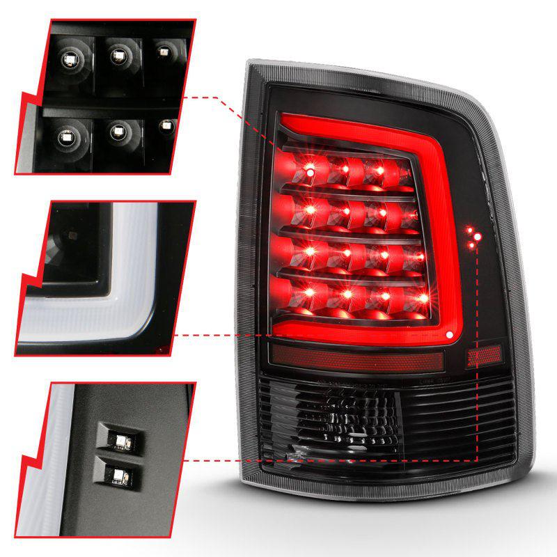 ANZO 2009-2018 Dodge Ram 1500 LED Taillight Plank Style Black w/Clear Lens ANZO ANZ311318