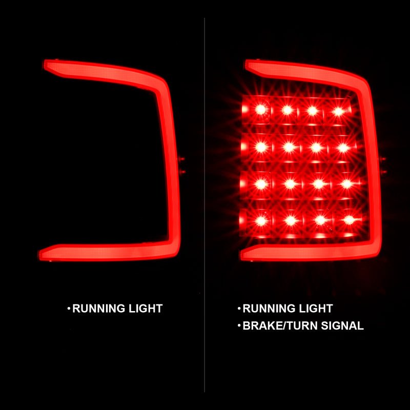 ANZO 2009-2018 Dodge Ram 1500 LED Taillight Plank Style Black w/Clear Lens ANZO ANZ311318