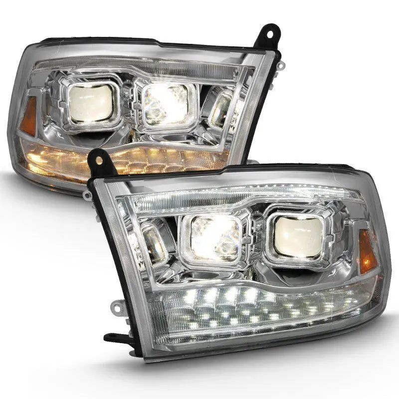 ANZO 2009-2018 Dodge Ram 1500 Projector H.L. Switchback Black Amber ANZO ANZ111441