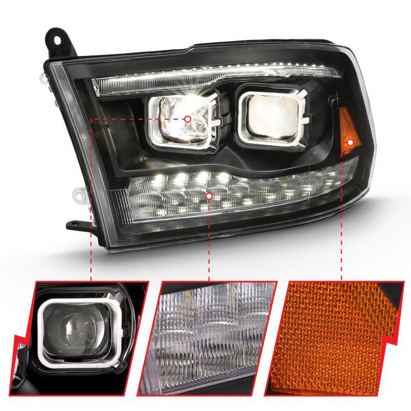 ANZO 2009-2018 Dodge Ram 1500 Projector H.L. Switchback Chrome Amber ANZO ANZ111442