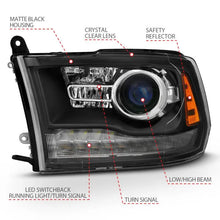 Load image into Gallery viewer, ANZO 2009-2018 Dodge Ram 1500 Projector Headlights Plank Style Halo w/Switchback Matte Black ANZO ANZ111489