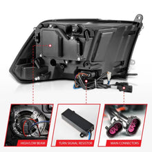 Load image into Gallery viewer, ANZO 2009-2018 Dodge Ram 1500 Projector Headlights Plank Style Halo w/Switchback Matte Black ANZO ANZ111489