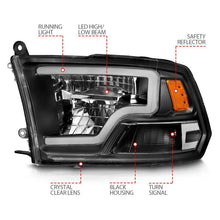 Load image into Gallery viewer, ANZO 2009-2020 Dodge Ram 1500 Full LED Square Projector Headlights w/ Chrome Housing Black Amber ANZO ANZ111539