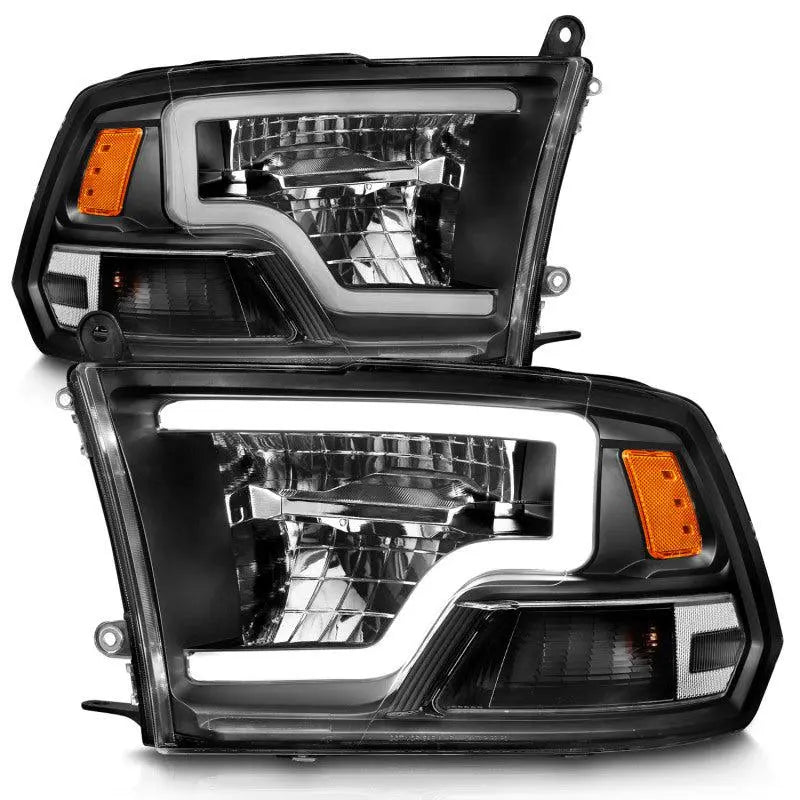 ANZO 2009-2020 Dodge Ram 1500 Full LED Square Projector Headlights w/ Chrome Housing Black Amber - Black Ops Auto Works