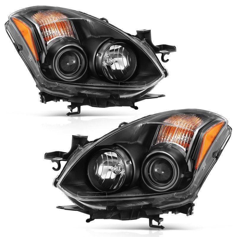 ANZO 2010-2013 Nissan Altima Projector Headlight Black (Halogen Type) - Black Ops Auto Works