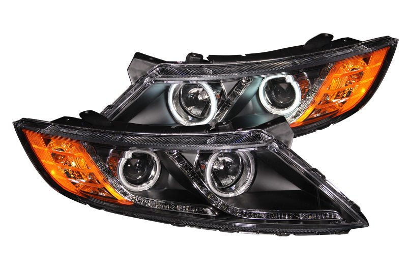 ANZO 2011-2013 Kia Optima Projector Headlights w/ Halo Black (CCFL) ANZO ANZ121460