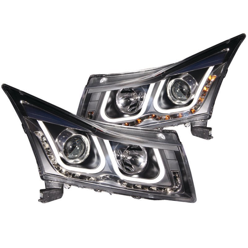 ANZO 2011-2015 Chevrolet Cruze Projector Headlights w/ U-Bar Black ANZO ANZ121462