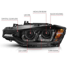 Load image into Gallery viewer, ANZO 2012-2015 BMW 3 Series Projector Headlights w/ U-Bar Black ANZO ANZ121504