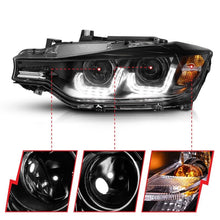 Load image into Gallery viewer, ANZO 2012-2015 BMW 3 Series Projector Headlights w/ U-Bar Black ANZO ANZ121504