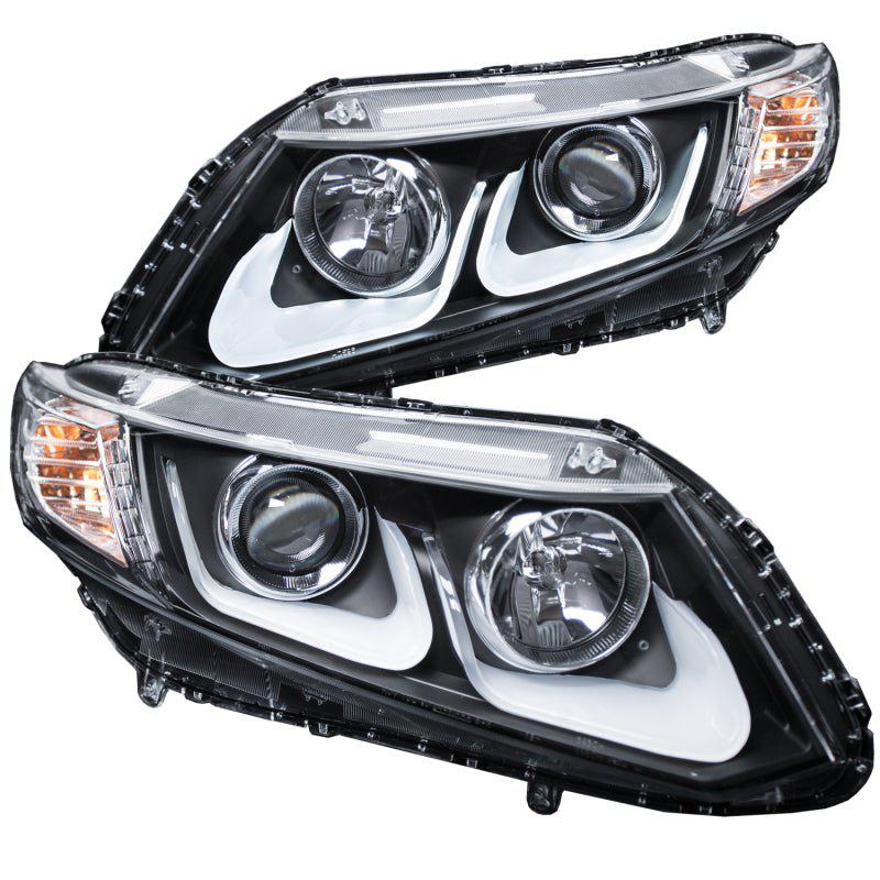 ANZO 2012-2015 Honda Civic Projector Headlights w/ U-Bar Black ANZO ANZ121479