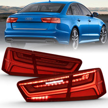 Load image into Gallery viewer, ANZO 2012-2018 Audi A6 LED Taillight Black Housing Red/Clear Lens 4 pcs (Sequential Signal) ANZO ANZ321353