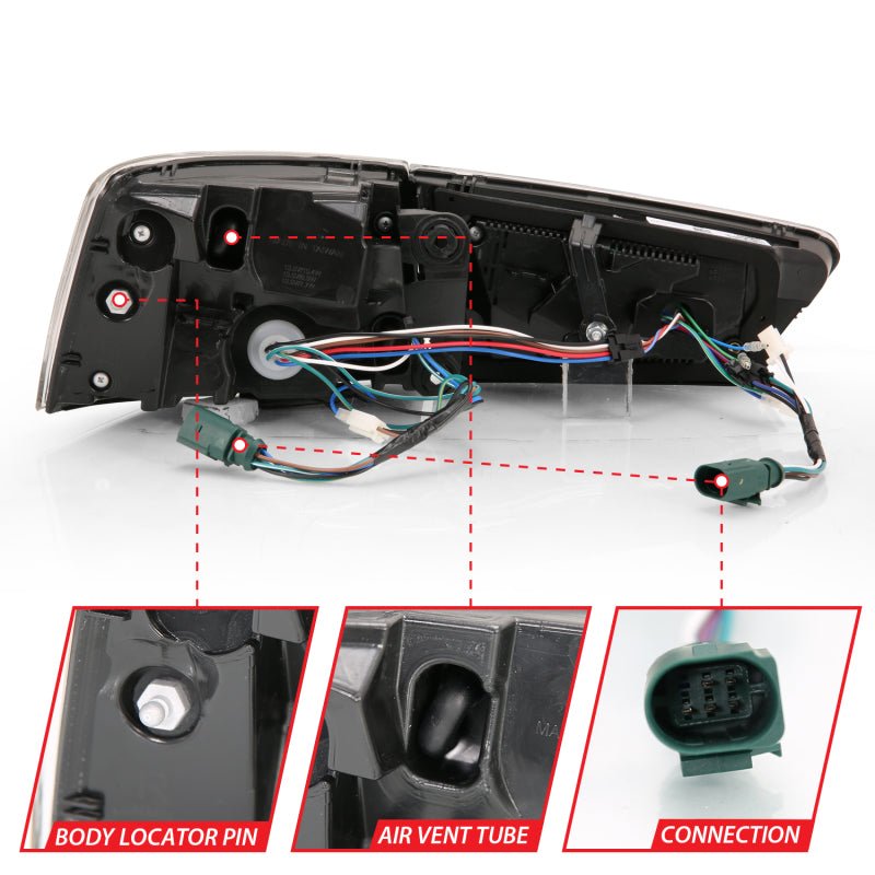 ANZO 2012-2018 Audi A6 LED Taillight Black Housing Red/Clear Lens 4 pcs (Sequential Signal) ANZO ANZ321353