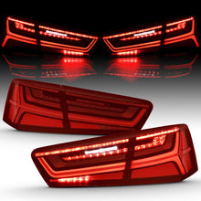 Load image into Gallery viewer, ANZO 2012-2018 Audi A6 LED Taillight Black Housing Red/Clear Lens 4 pcs (Sequential Signal) ANZO ANZ321353