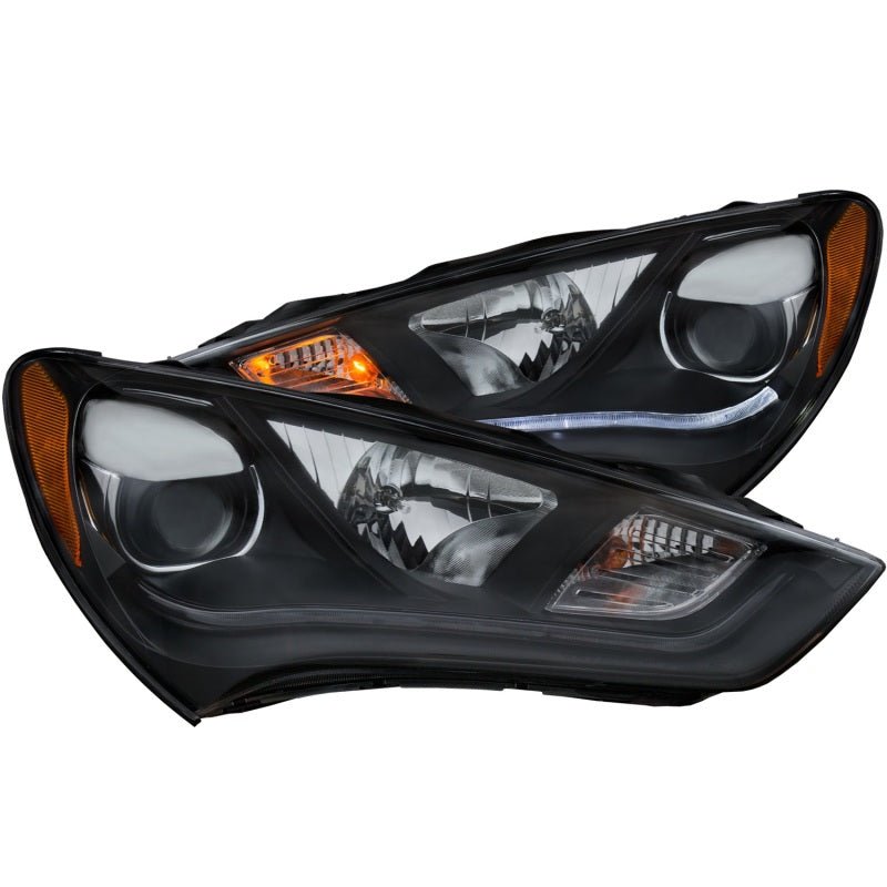 ANZO 2013-2015 Hyundai Genesis Projector Headlights w/ Plank Style Design Black (HID Compatible) ANZO ANZ121511