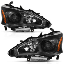 Load image into Gallery viewer, ANZO 2013-2015 Nissan Altima Projector Headlight Black Amber ANZO ANZ121549
