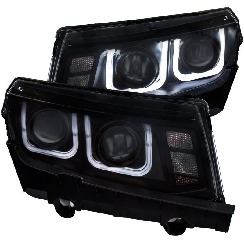 ANZO 2014-2015 Chevrolet Camaro Projector Headlights w/ U-Bar Black ANZO ANZ121508