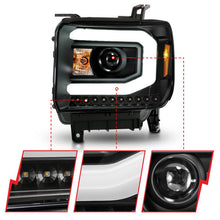Load image into Gallery viewer, ANZO 2014-2015 GMC Sierra 1500 Projector Headlights w/ Light Bar Black Housing (Halogen Type) ANZO ANZ111513