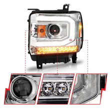 Load image into Gallery viewer, ANZO 2014-2015 Gmc Sierra 1500 Projector Headlights w/ Light Bar Chrome Housing (Halogen Type) ANZO ANZ111514