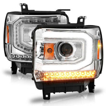 Load image into Gallery viewer, ANZO 2014-2015 Gmc Sierra 1500 Projector Headlights w/ Light Bar Chrome Housing (Halogen Type) ANZO ANZ111514