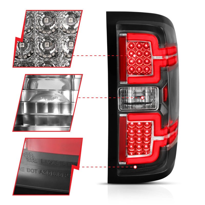 ANZO 2014-2018 Chevy Silverado 1500 LED Taillights Black ANZO ANZ311289