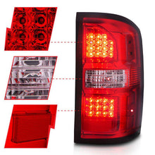 Load image into Gallery viewer, ANZO 2014-2018 GMC Sierra LED Tail Lights Black Housing Red/Clear Lens ANZO ANZ311399