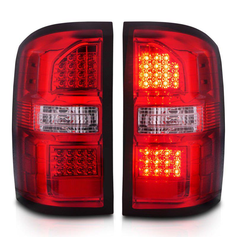 ANZO 2014-2018 GMC Sierra LED Tail Lights Black Housing Red/Clear Lens ANZO ANZ311399