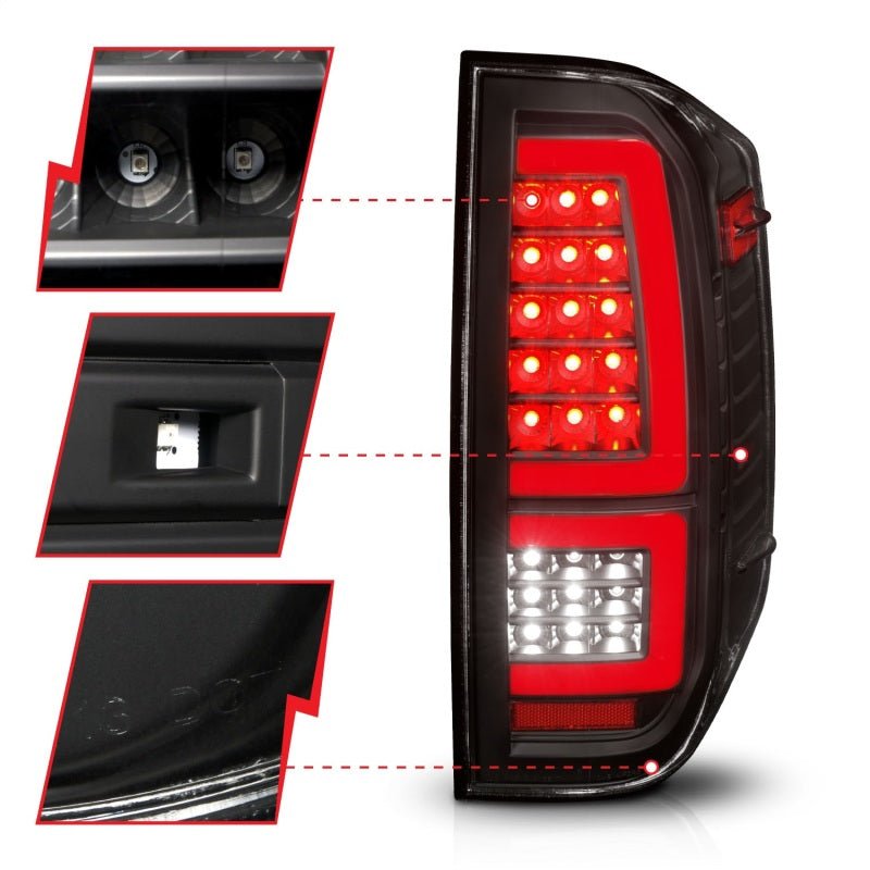 ANZO 2014-2021 Toyota Tundra LED Taillights Black Housing/Clear Lens - Black Ops Auto Works