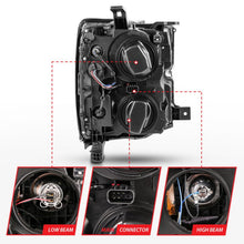 Load image into Gallery viewer, ANZO 2015-2016 Chevrolet Silverado Projector Headlights w/ Plank Style Design Chrome w/ Amber ANZO ANZ111360