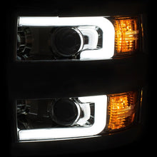 Load image into Gallery viewer, ANZO 2015-2016 Chevrolet Silverado Projector Headlights w/ Plank Style Design Chrome w/ Amber ANZO ANZ111360