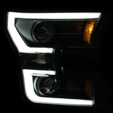 Load image into Gallery viewer, ANZO 2015-2016 Ford F-150 Projector Headlights w/ Plank Style Design Black w/ Amber ANZO ANZ111347