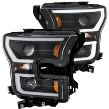 Load image into Gallery viewer, ANZO 2015-2016 Ford F-150 Projector Headlights w/ Plank Style Design Black w/ Amber ANZO ANZ111347
