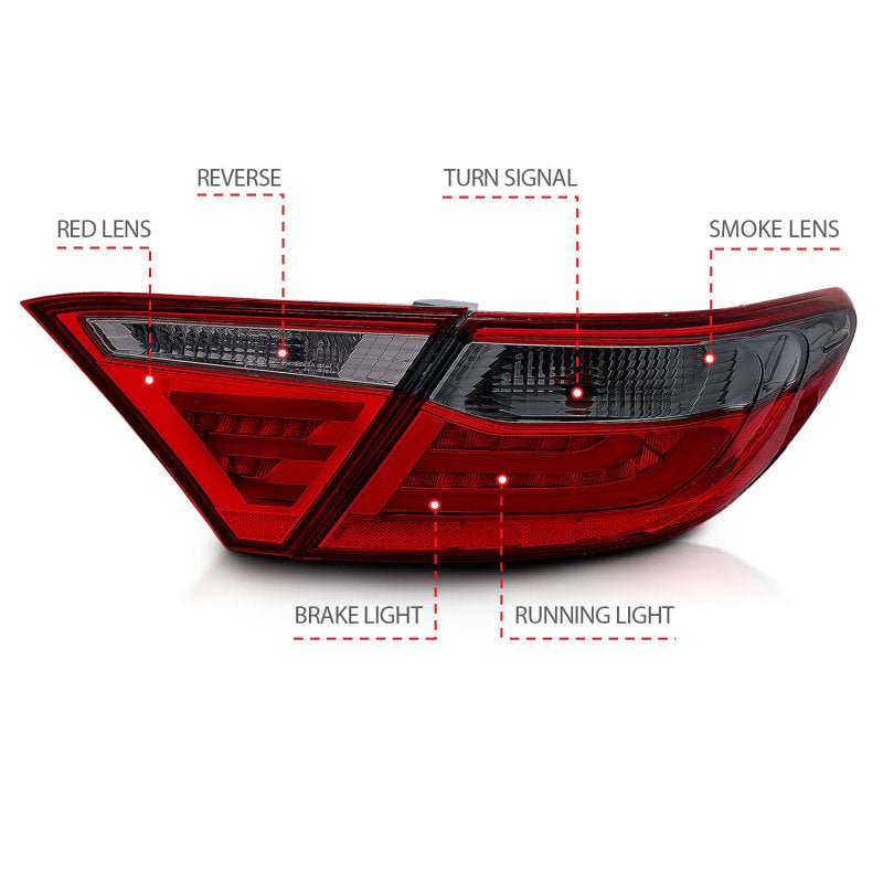ANZO 2015-2016 Toyota Camry LED Taillights Smoke - Black Ops Auto Works