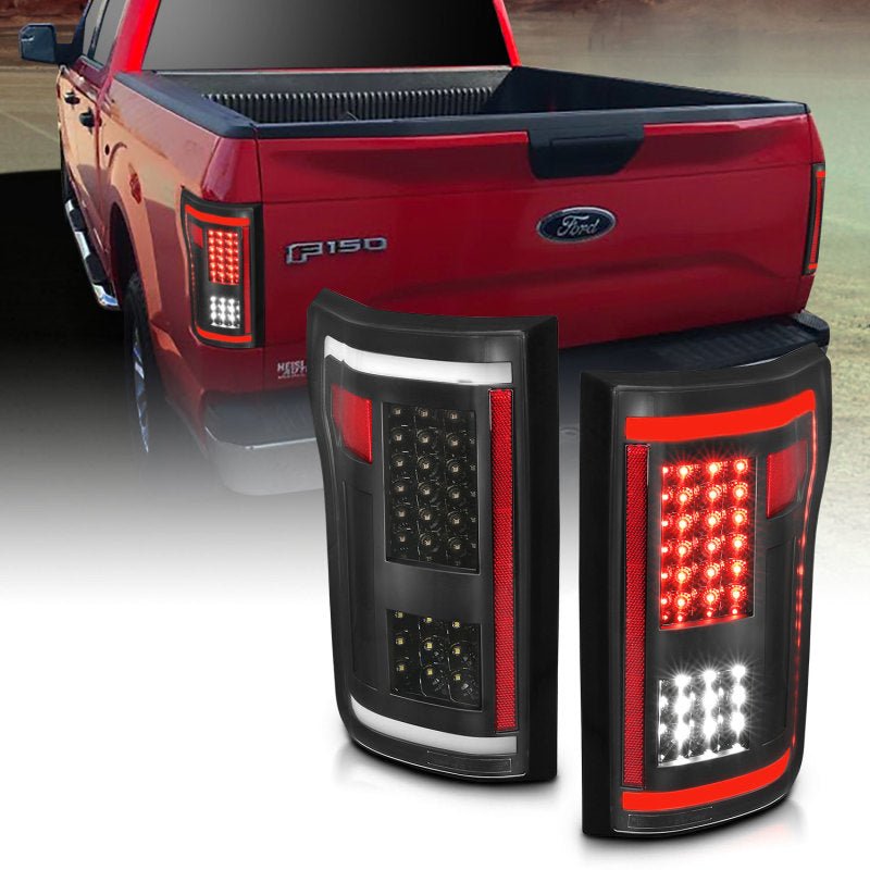 ANZO 2015-2017 Ford F-150 LED Taillights Black ANZO ANZ311285