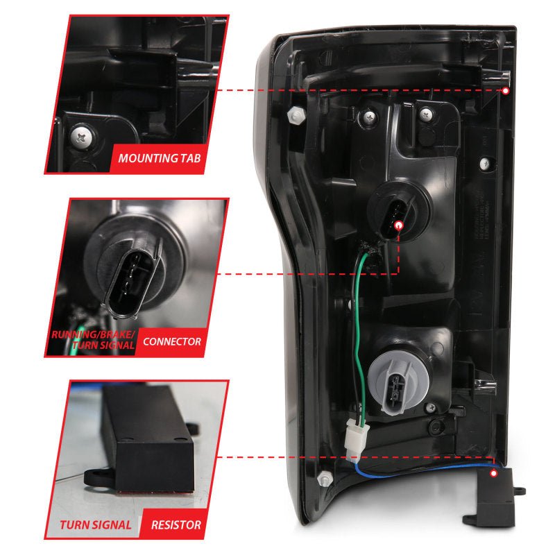 ANZO 2015-2017 Ford F-150 LED Taillights Black ANZO ANZ311285