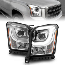 Load image into Gallery viewer, ANZO 2015-2017 GMC Yukon XL Projector Headlights W Lightbar - Chrome/Amber ANZO ANZ111536