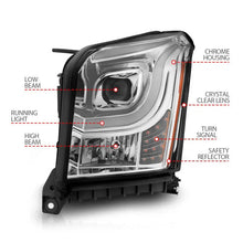 Load image into Gallery viewer, ANZO 2015-2017 GMC Yukon XL Projector Headlights W Lightbar - Chrome/Amber ANZO ANZ111536