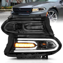 Load image into Gallery viewer, ANZO 2015-2018 Dodge Charger Projector Headlights Plank Style Black ANZO ANZ121559
