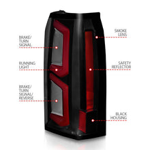 Load image into Gallery viewer, ANZO 2015-2020 Chevrolet Tahoe LED Tail Lights w/ Light Bar Black Housing Somke Lens - Black Ops Auto Works