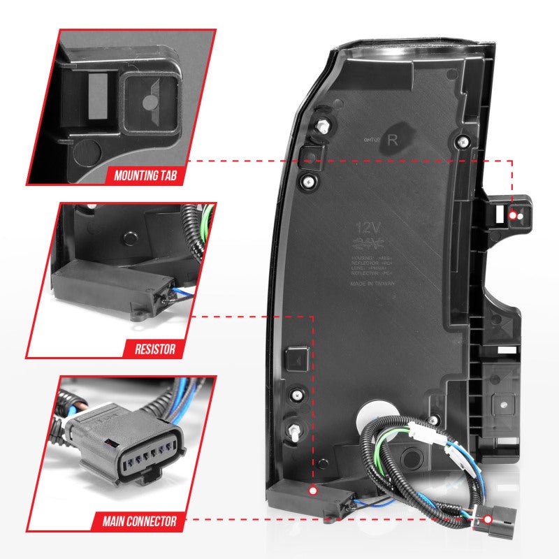 ANZO 2015-2020 Chevrolet Tahoe LED Tail Lights w/ Light Bar Black Housing Somke Lens - Black Ops Auto Works