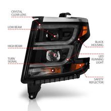 Load image into Gallery viewer, ANZO 2015-2020 Chevy Tahoe Projector Headlights Plank Style Black w/DRL ANZO ANZ111492