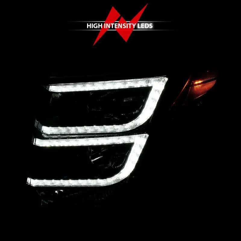 ANZO 2015-2020 Chevy Tahoe Projector Headlights Plank Style Black w/DRL - Black Ops Auto Works