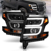 Load image into Gallery viewer, ANZO 2015-2020 Chevy Tahoe Projector Headlights Plank Style Black w/DRL - Black Ops Auto Works