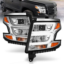 Load image into Gallery viewer, ANZO 2015-2020 Chevy Tahoe Projector Headlights Plank Style Chrome w/DRL ANZO ANZ111493