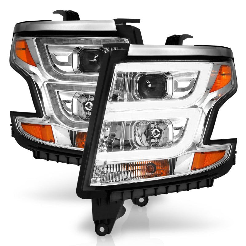 ANZO 2015-2020 Chevy Tahoe Projector Headlights Plank Style Chrome w/DRL ANZO ANZ111493