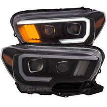Load image into Gallery viewer, ANZO 2016-2017 Toyota Tacoma Projector Headlights w/ Plank Style Black w/ Amber ANZO ANZ111377