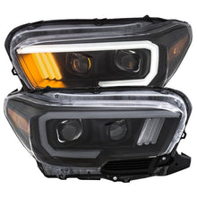 Load image into Gallery viewer, ANZO 2016-2017 Toyota Tacoma Projector Headlights w/ Plank Style Design Black/Amber w/ DRL ANZO ANZ111379