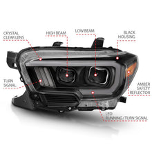 Load image into Gallery viewer, ANZO 2016-2017 Toyota Tacoma Projector Headlights w/ Plank Style Switchback Black w/ Amber ANZO ANZ111396